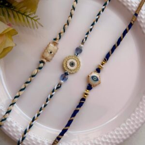 White Pearl Evil Eye Rakhi